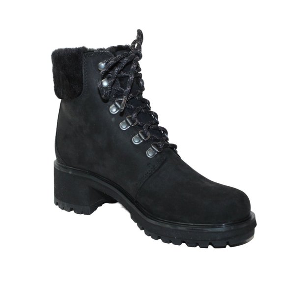 Timberland Kinsley Combat Boot Faux Fur Lined 2.5" Block Heel Women's 8 NEW! - Picture 8 of 12